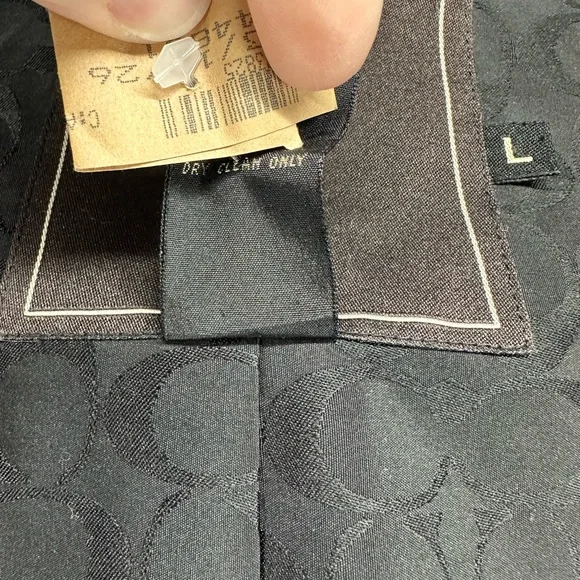 COACH Leatherware Women’s Trench Rain Coat Jacket Black Buttons Size L - Picture 9 of 9